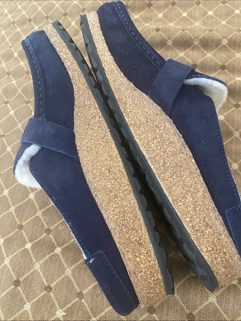 BNWNT Birkenstock Buckley Shearling in Navy Blue with Silver Hardware size 7-7.5 - Picture 6 of 8